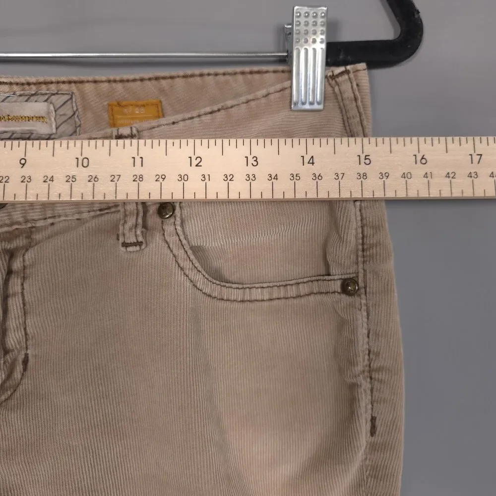 ANTHROPOLOGIE PILCRO Corduroy 28 Skinny Pants Jeans Beige Stretch‎ Vintage Slim
